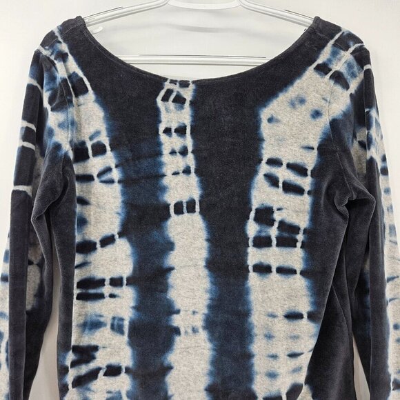 All Saints Raffi Velvet Tie Dye Bodysuit Blue Women's Size 10 NEW Boho Hippie - Picture 7 of 15